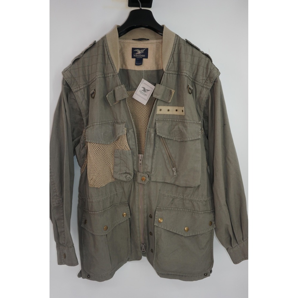 NWT Willis & Geiger Skeleton Coast Camp Jacket Pewter Canvas Utility Mens Large